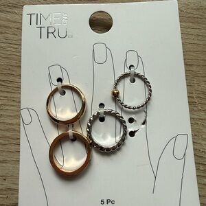 Time and Tru Mixed Metal Ring Set